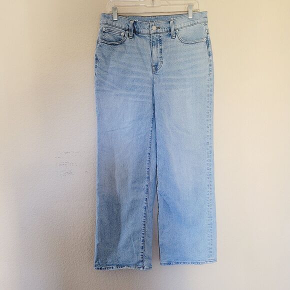 J.Crew Womens Low Rise Slim Wide Leg Jeans Size 27 Blue Stretchy Baggy 90s - Picture 1 of 10